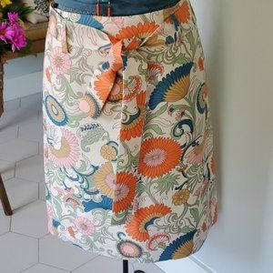 Jcrew Floral Flower tie waist  bow skirt  sz 4/ small G0962